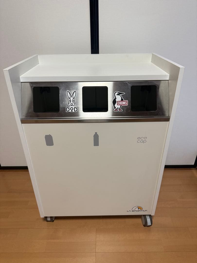 【キャスター付き】3分別ダストボックス ステンレス天板 ゴミ箱