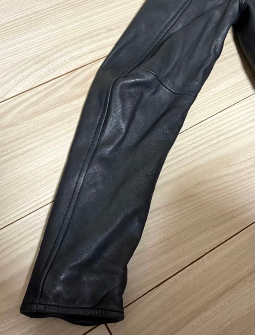 【極美品】本革 ダブルライダースジャケット Lサイズ 黒　グローバルワーク