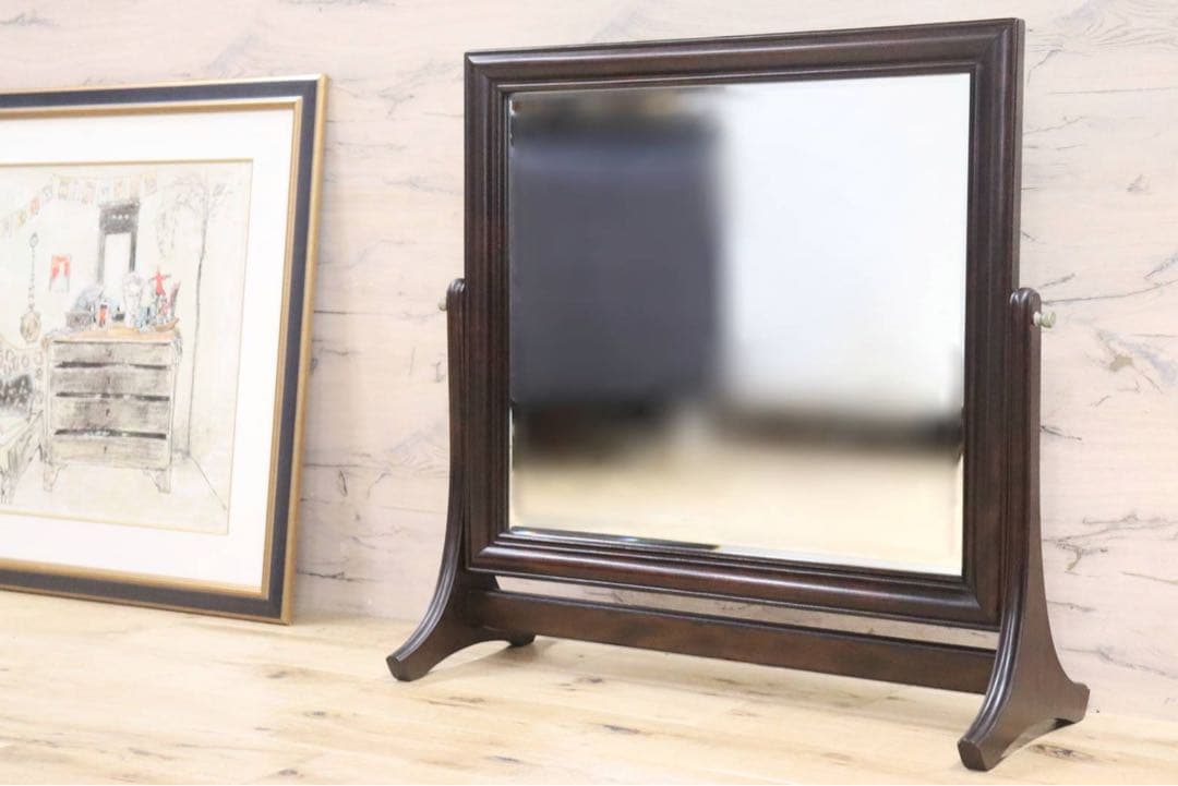 GMGH296○松本民芸家具 スタンドミラー 姿見 置き鏡 卓上ミラー 最高峰