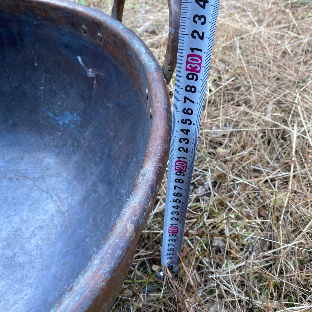 アンティーク　巨大銅鍋　両手鍋　ブロンズ