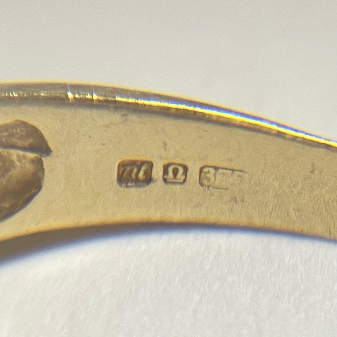 希少 レア イギリスヴィンテージ モダニストドームリング 9K