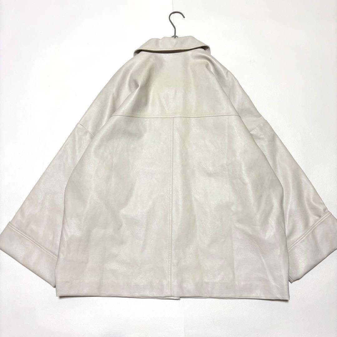 タグ付✨merry jenny リボン フェイクレザー ジャケット ホワイト F