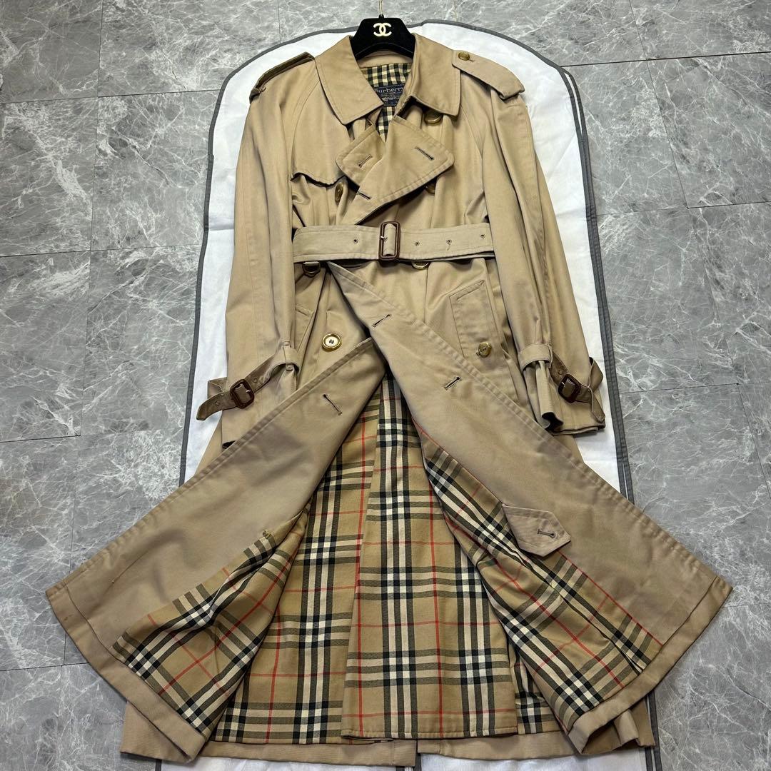 バーバリー　トレンチコート　ベルト付　ノバチェック ハニーベージュ