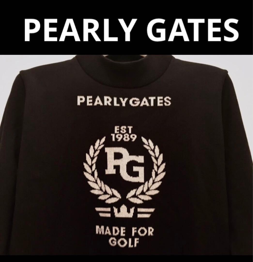 パーリーゲイツ　モックネックニット　黒