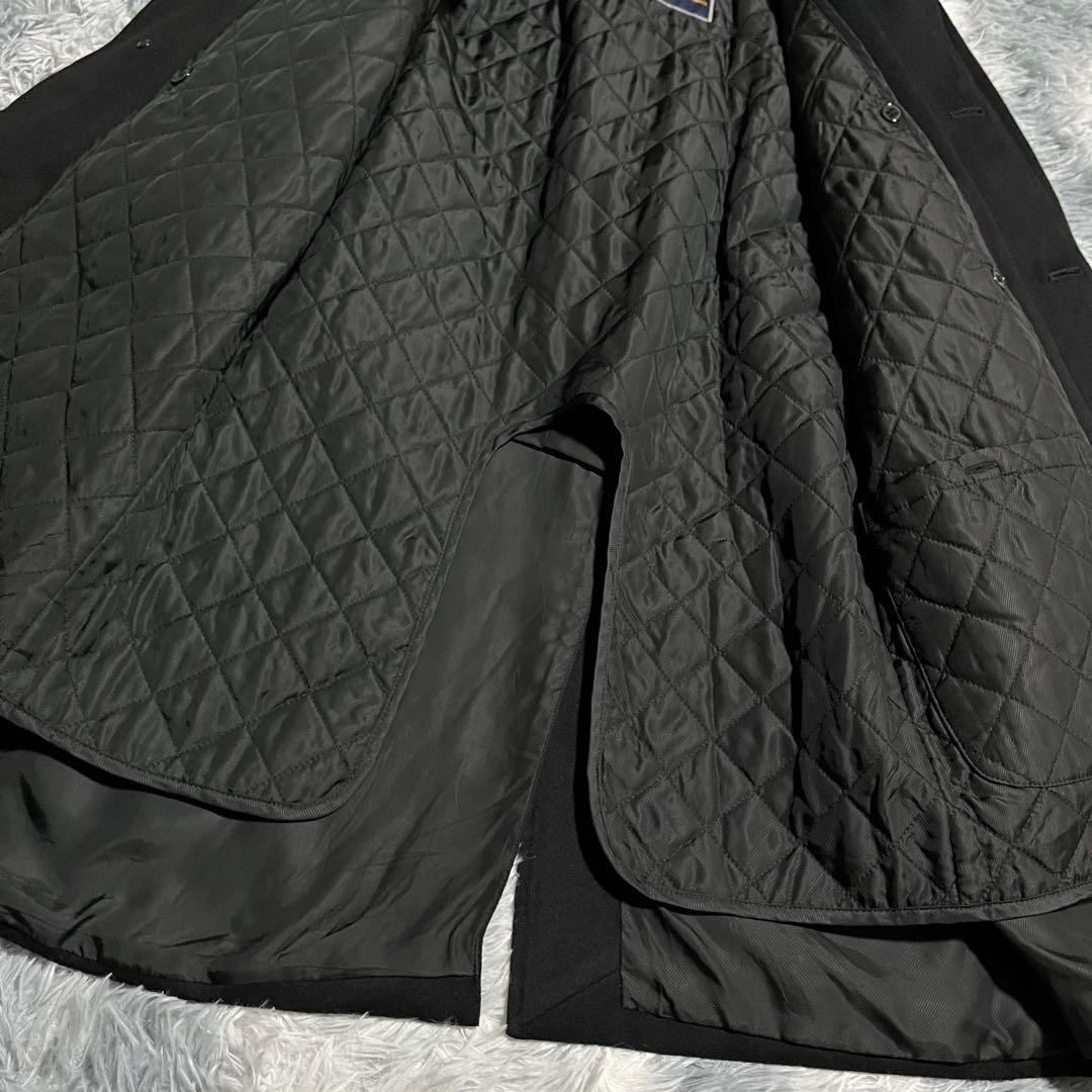 美品　エディフィス　ロロピアーナ　ステンカラーコート　中綿ライナー　フード　44