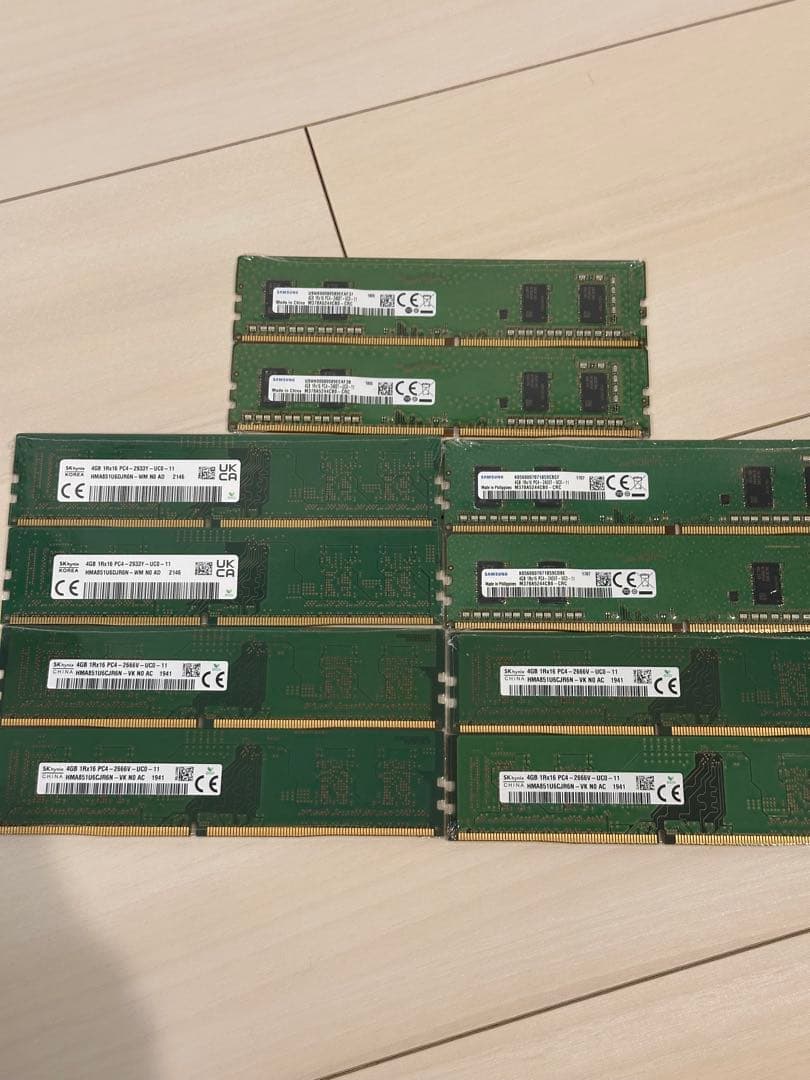 SAMSUNG SK hynix メモリ 4GB DDR4 10枚セット