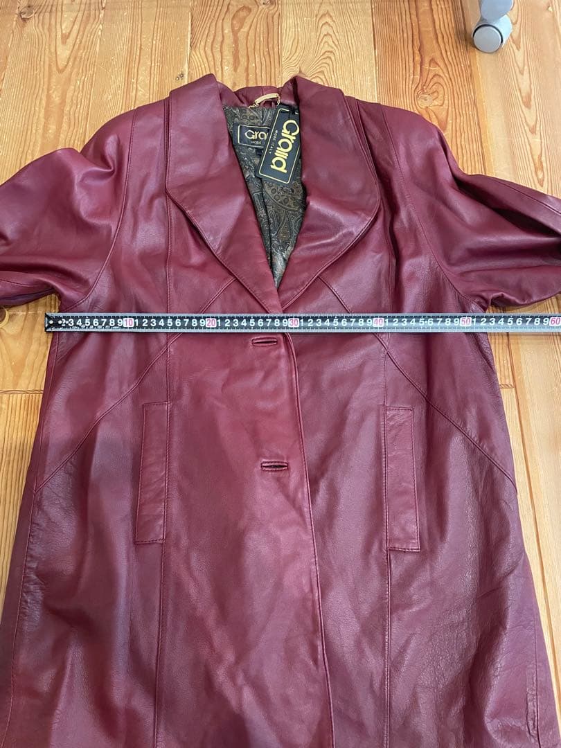 Grand バーガンディレザーコート　デッドストック新品