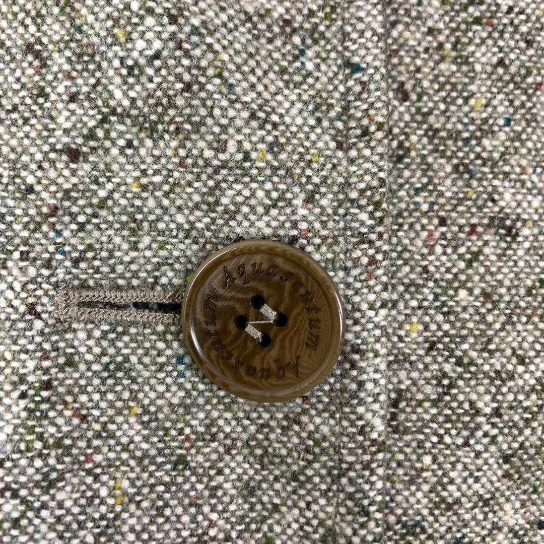 LA8396 アクアスキュータム リバーシブルコート ベージュ ウール UK10