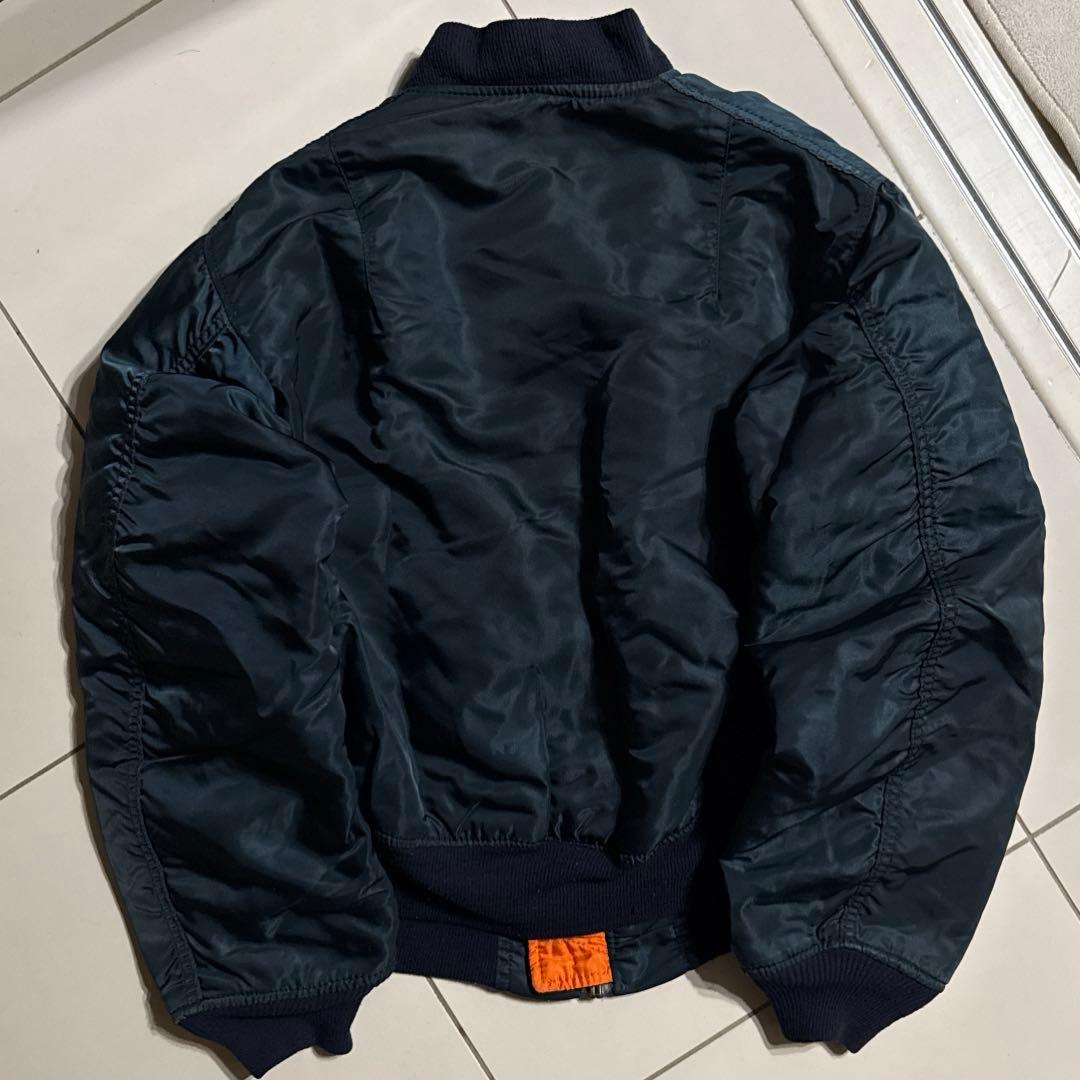 90's ALPHA INDUSTRIES MA-1 ネイビー M 短丈