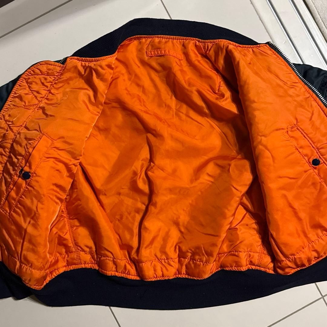 90's ALPHA INDUSTRIES MA-1 ネイビー M 短丈