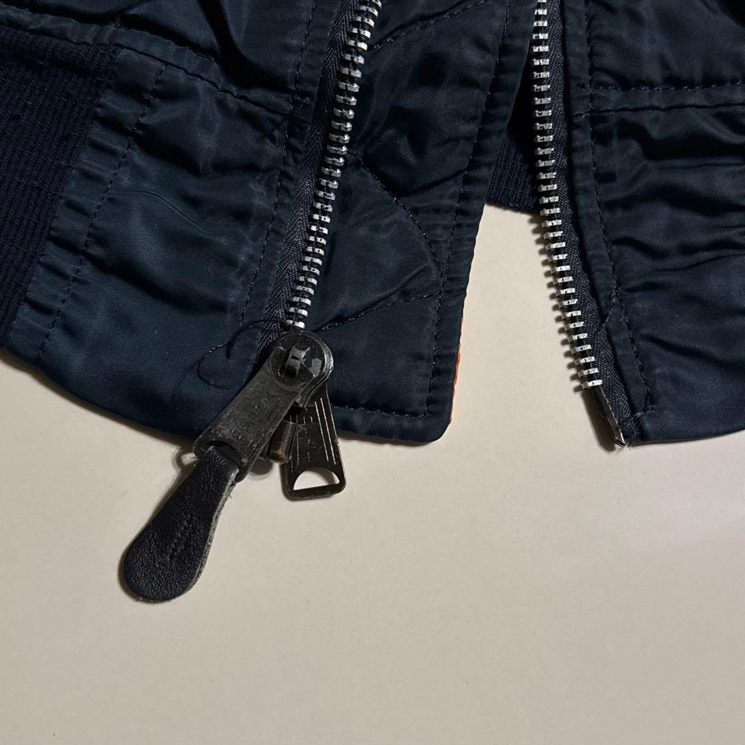 90's ALPHA INDUSTRIES MA-1 ネイビー M 短丈