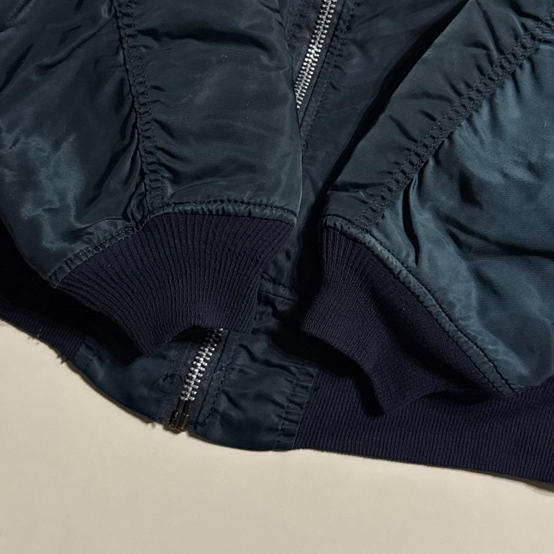 90's ALPHA INDUSTRIES MA-1 ネイビー M 短丈
