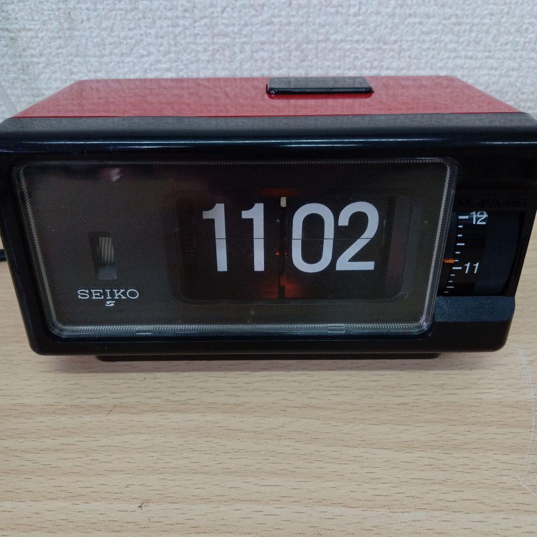 SEIKO パタパタ置時計 レッド/ブラック動作可