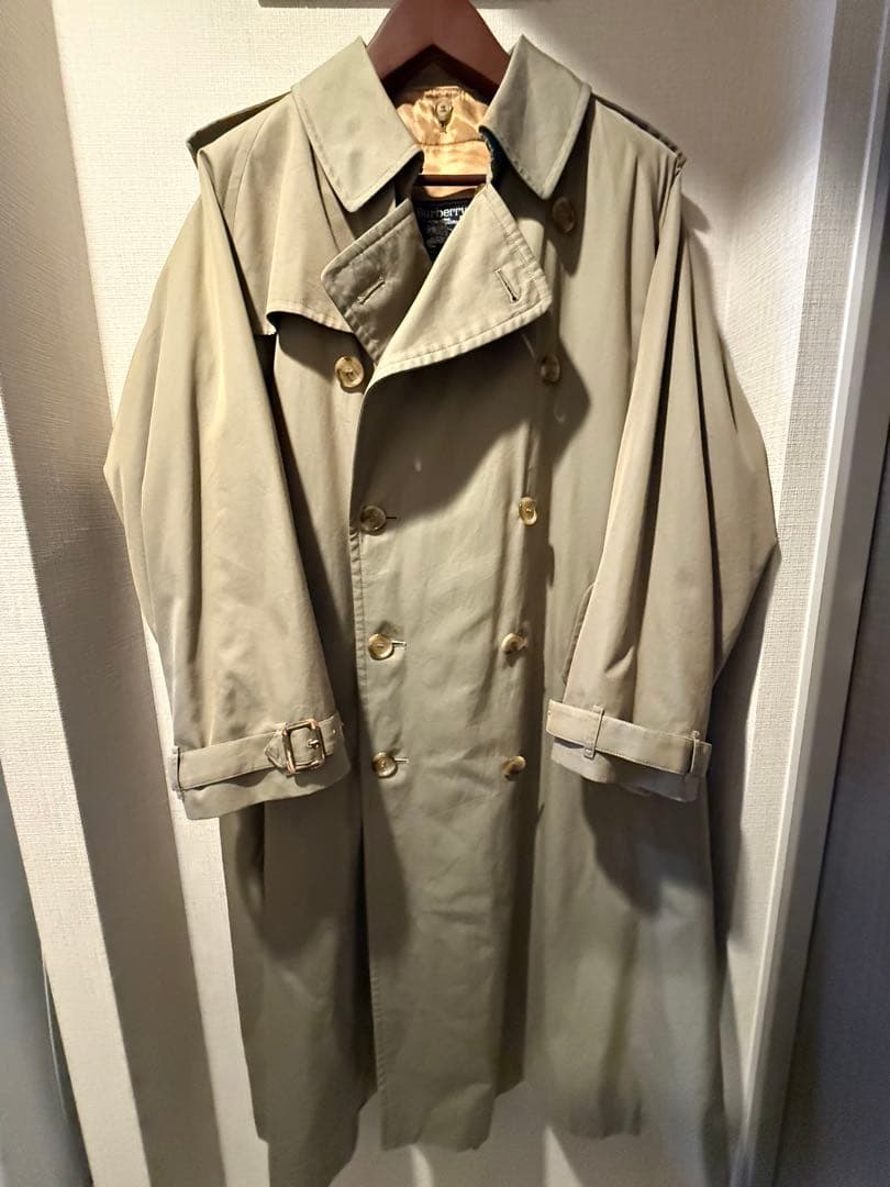 80s Burberrys トレンチコート 一枚袖 2枚襟 ライナーあり