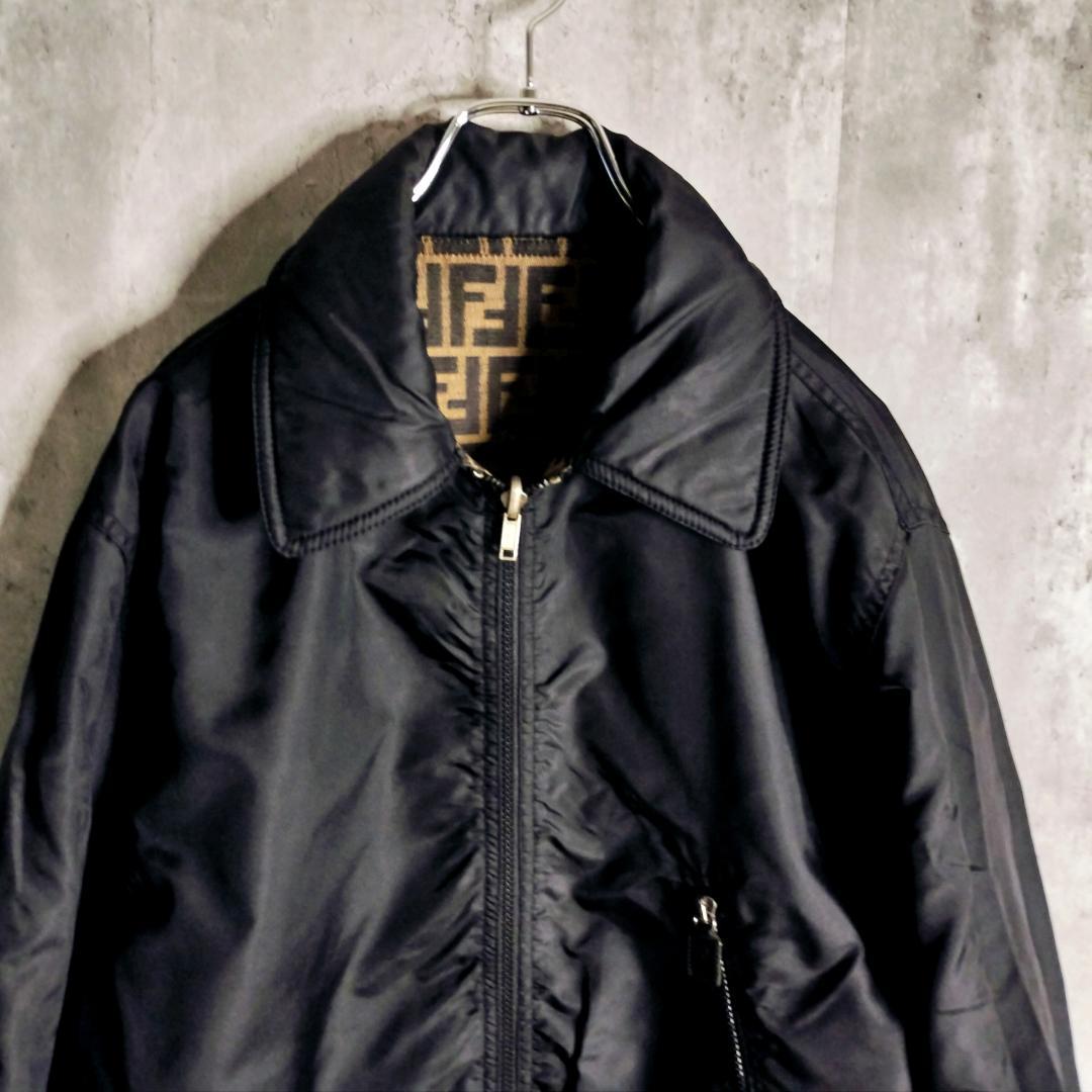 【アーカイブ】フェンディ ズッカ総柄 リバーシブル ジップコート L 伊製