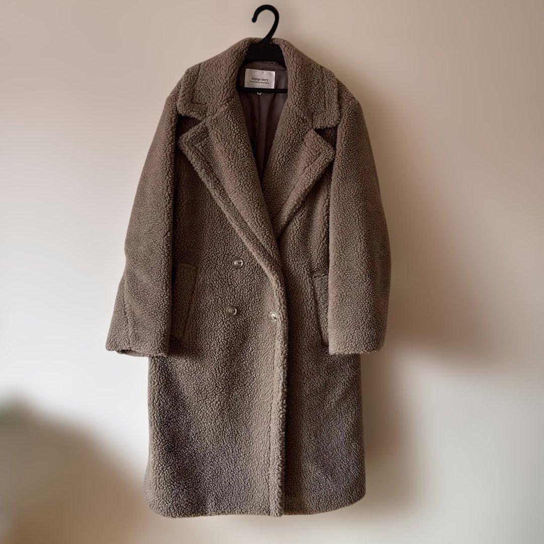 本日終了　最終値下げ　Arpege story ボアダブルブレストコート