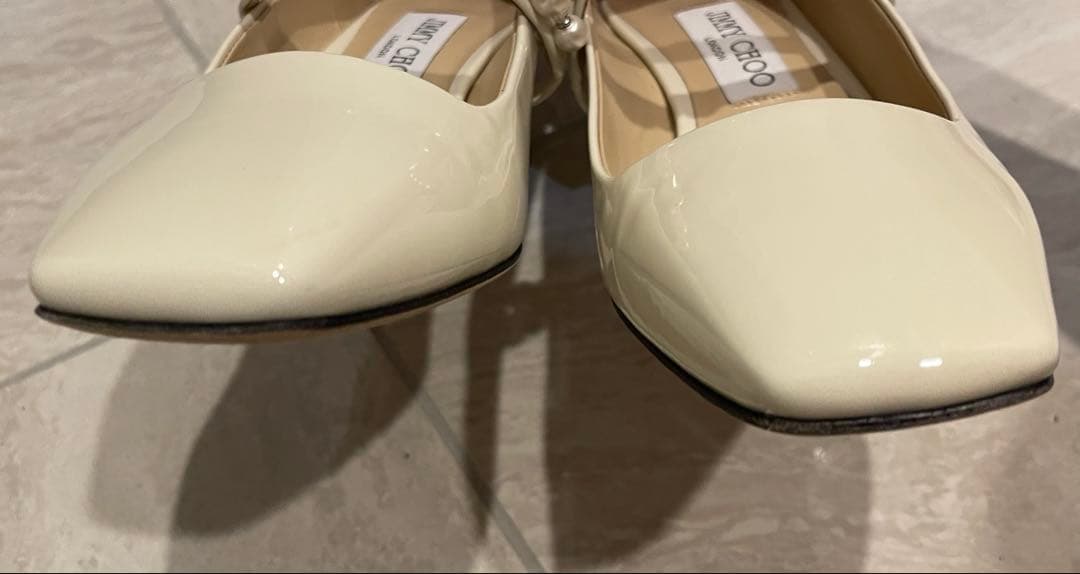 【美品】jimmy choo ADE スクエアトゥ　パール　パンプス