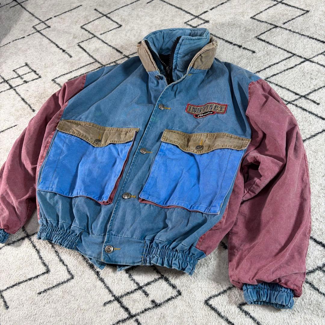 【90s】希少 ヴィンテージ ワークジャケット マルチカラー　短丈