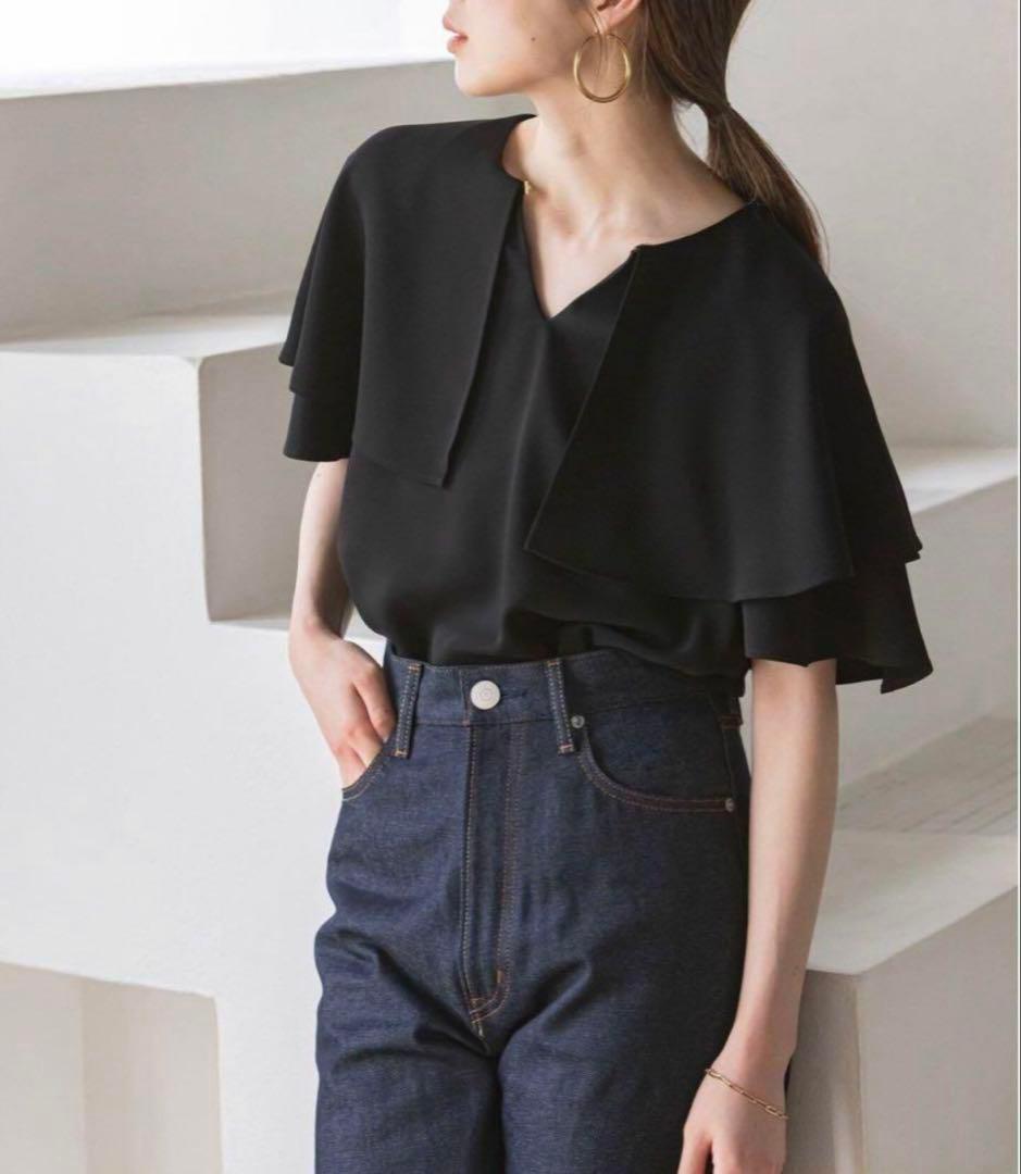 NOBLE ケープフリルブラウス