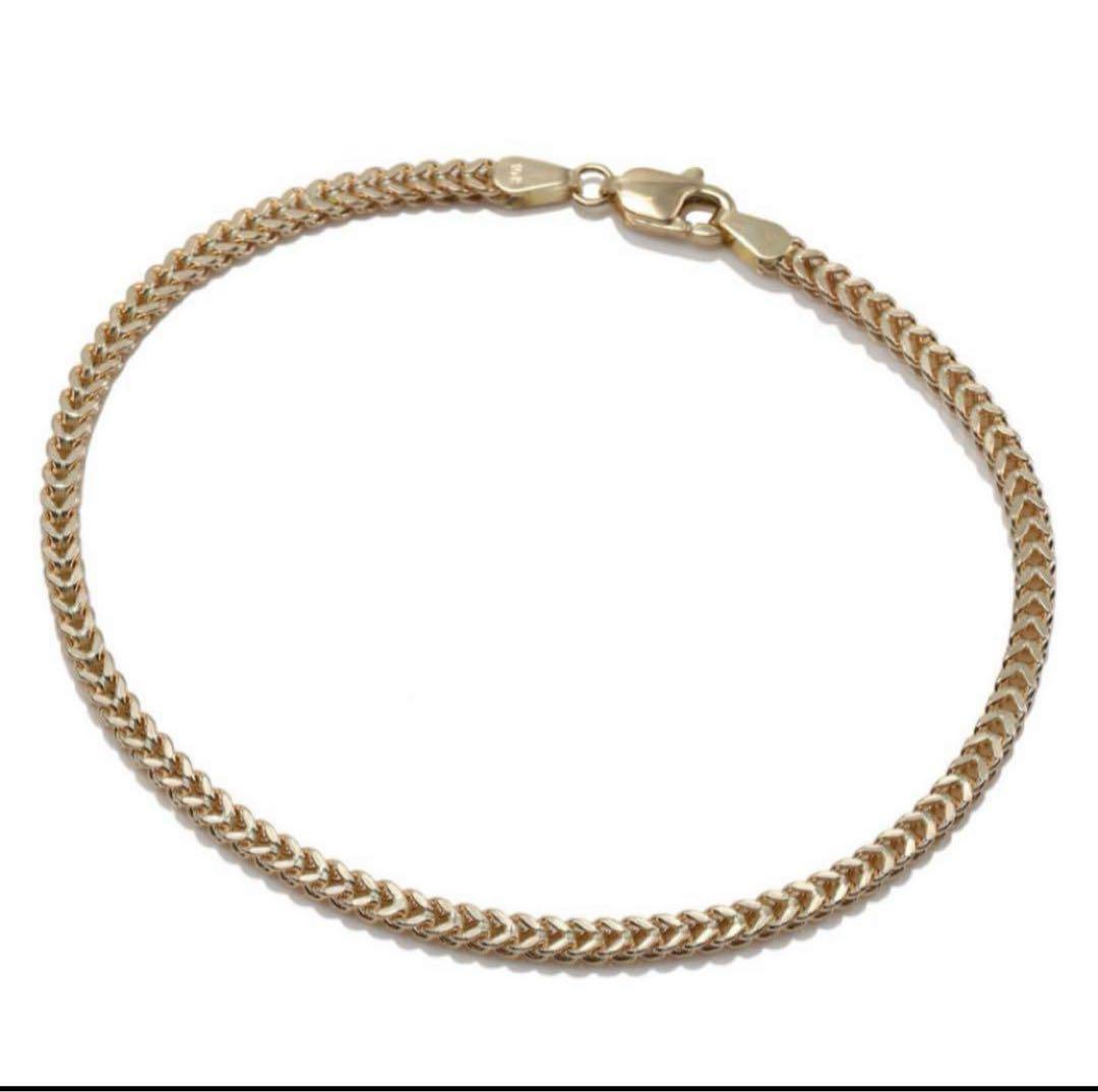10K イエローゴールド フランクリンブレスレット 幅2.8mm 19cm