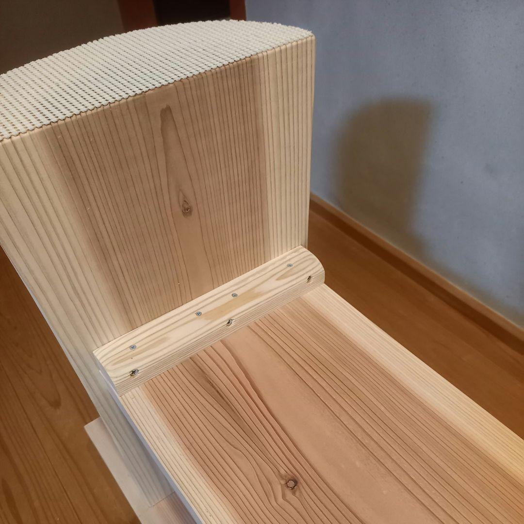 国産杉　無垢一枚板&丸太半割りログ脚　特注品脚高さ違い