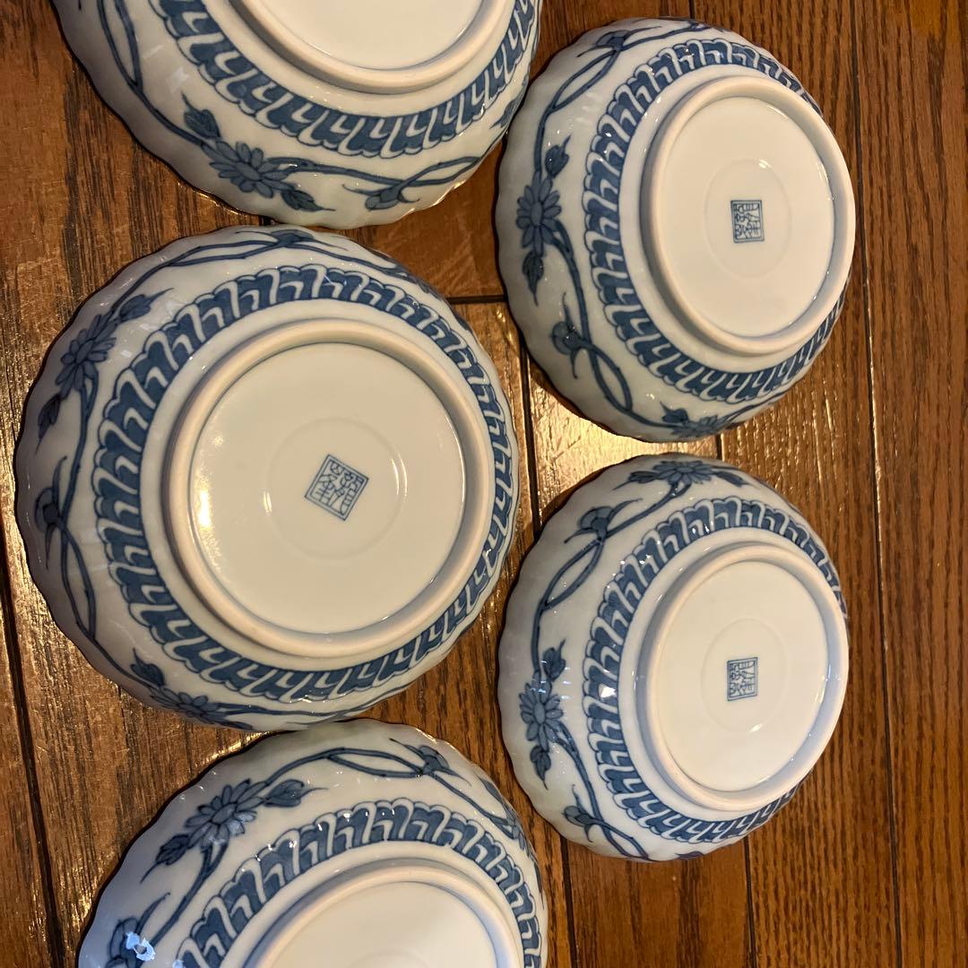 三洋陶器　龍峰窯　祥瑞花丸小鉢揃　セット