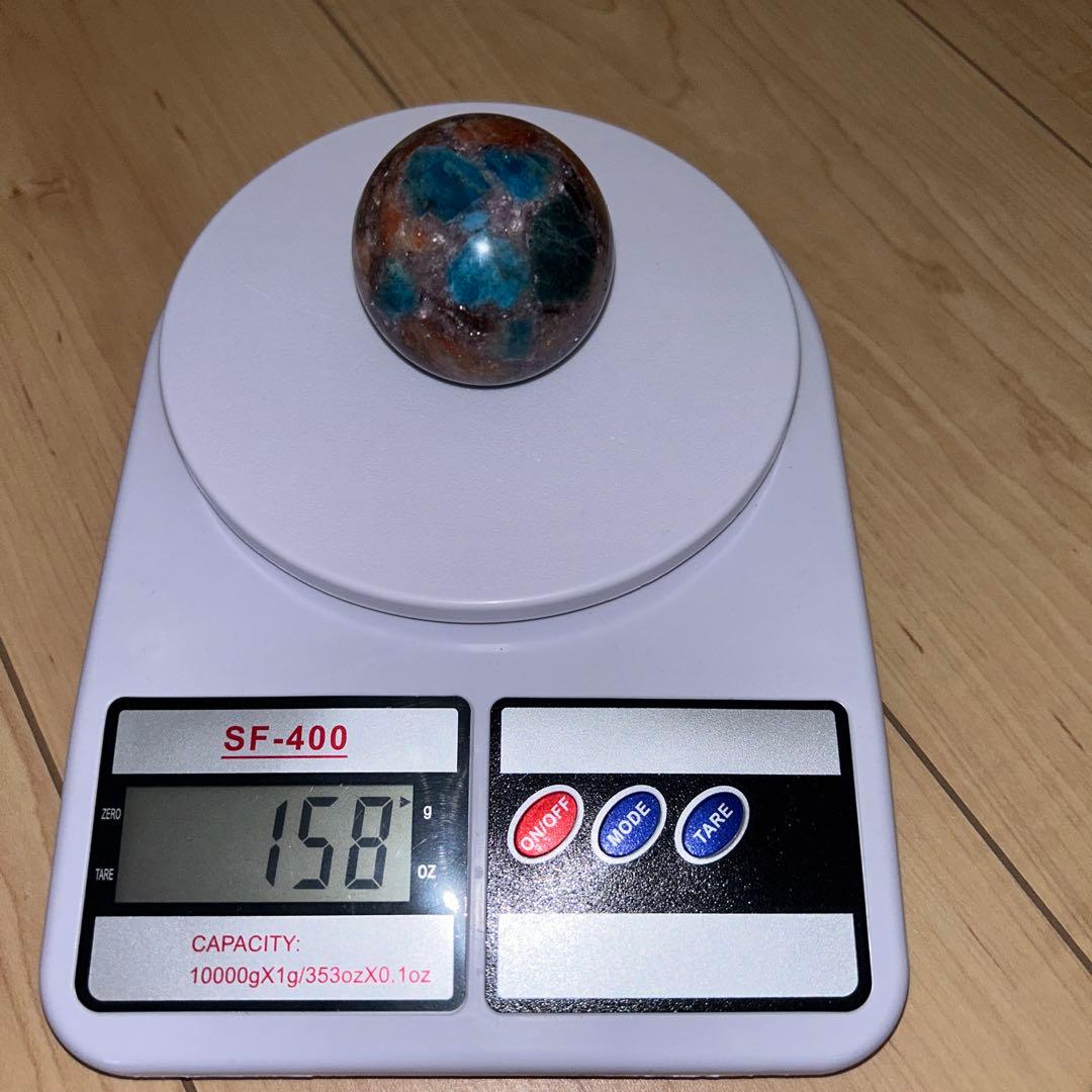 49.4ミリ レア レピドライト サンストーン アパタイト共生 スフィア 天然石