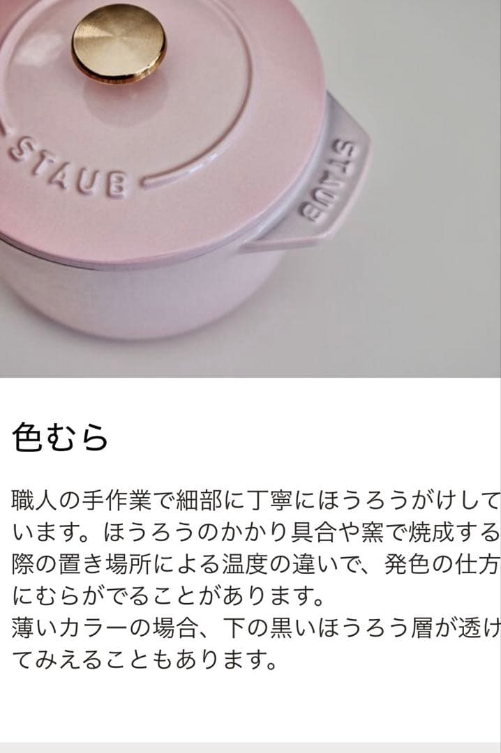 STAUB ピコココット22cm ソルベローズ
