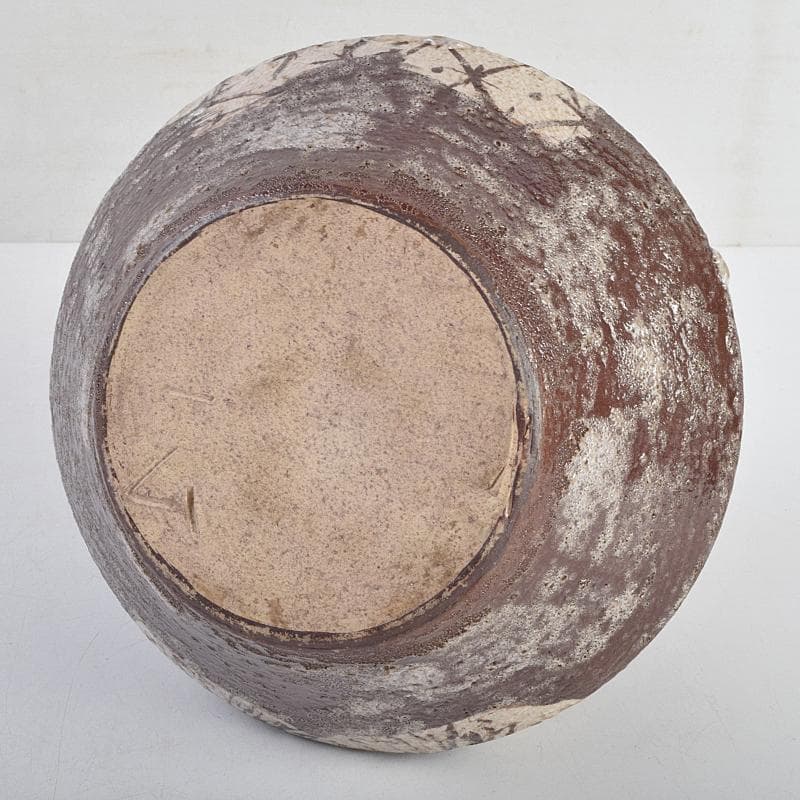 茶道具　加藤唐九郎（一ム斎）作　鼡志野算玉　水指　清水公照極め箱　MR9414B