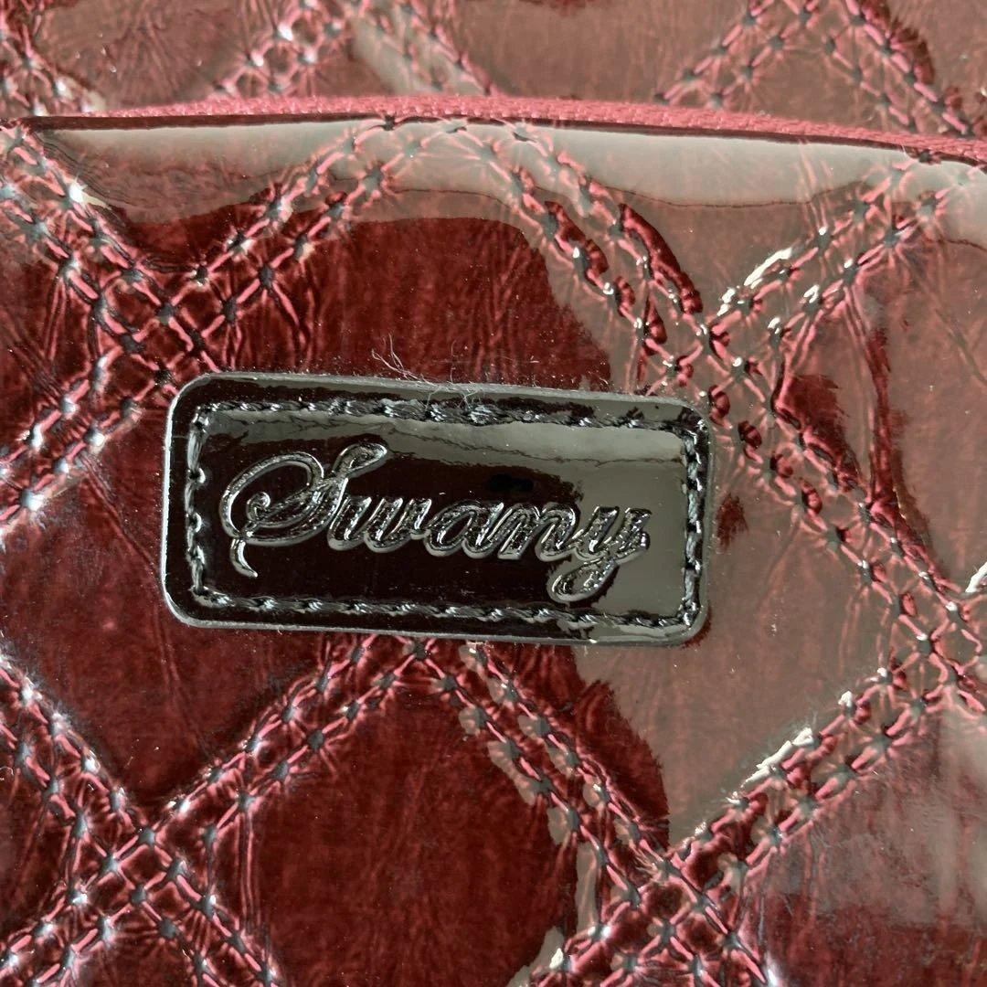 スワニーＳｗａｎｙキャリーショッピングバッグ　エナメルエマイロボルドー