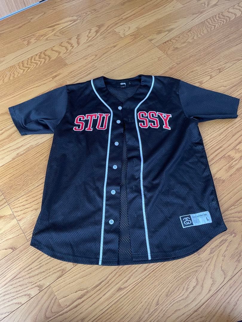 STUSSY メッシュベースボールシャツLサイズ 黒