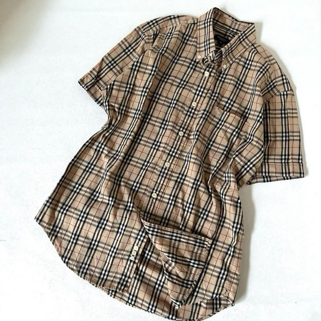 美品✨バーバリー Burberry ノバチェックシャツ　ホースロゴ刺繍　男女兼用