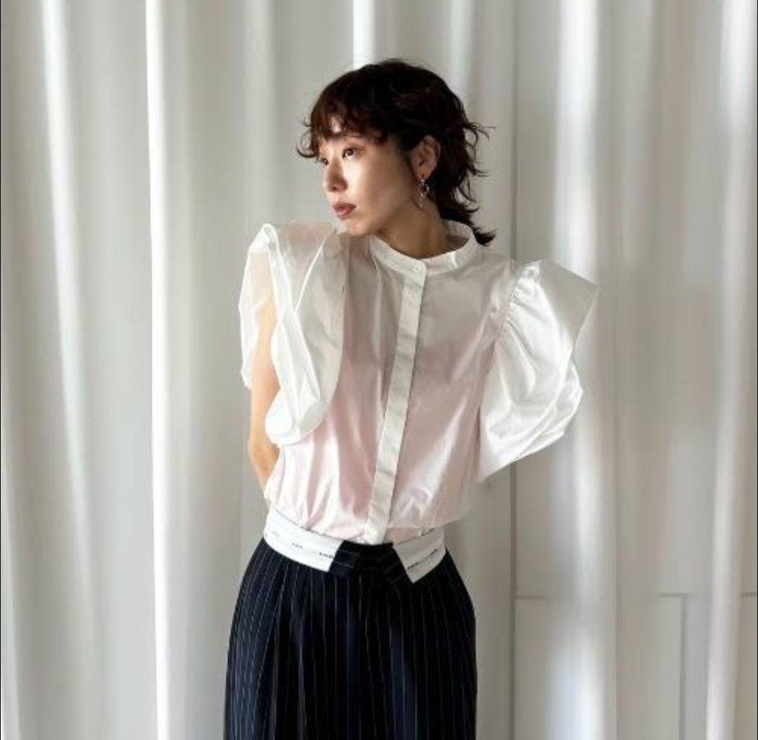 完売品 Ameri アメリ2025ss ペタルスリーブブラウス 黒