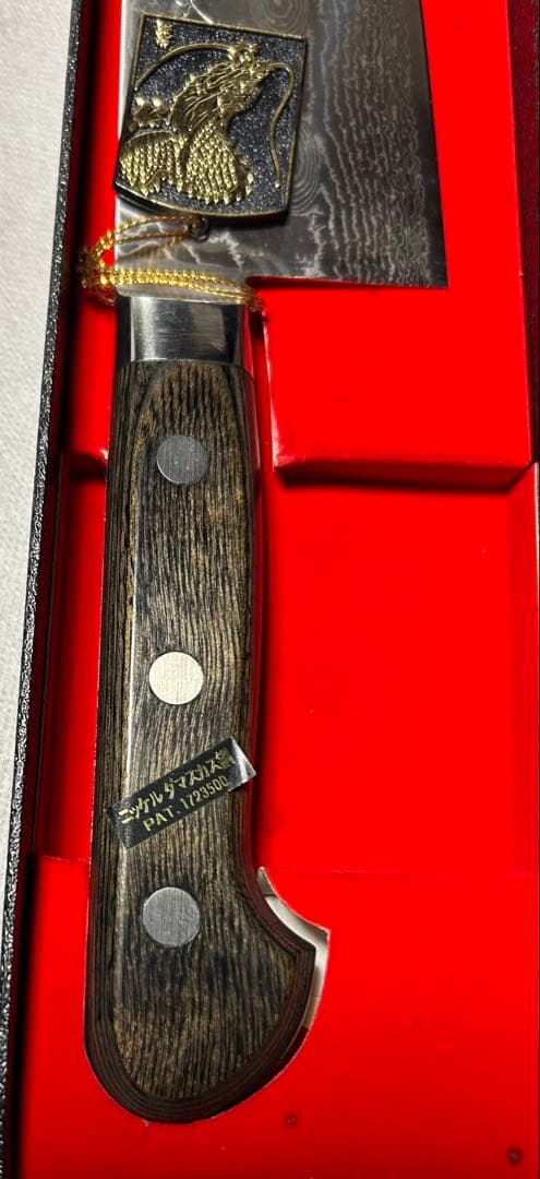 梵天雲龍　牛刀　刃渡300mm　ニッケルダマスカス鋼