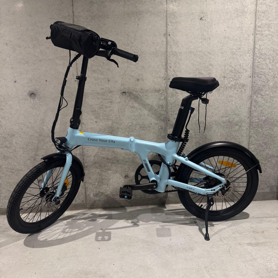 でへへADO Air 20 電動アシスト自転車 ポーラーブルー