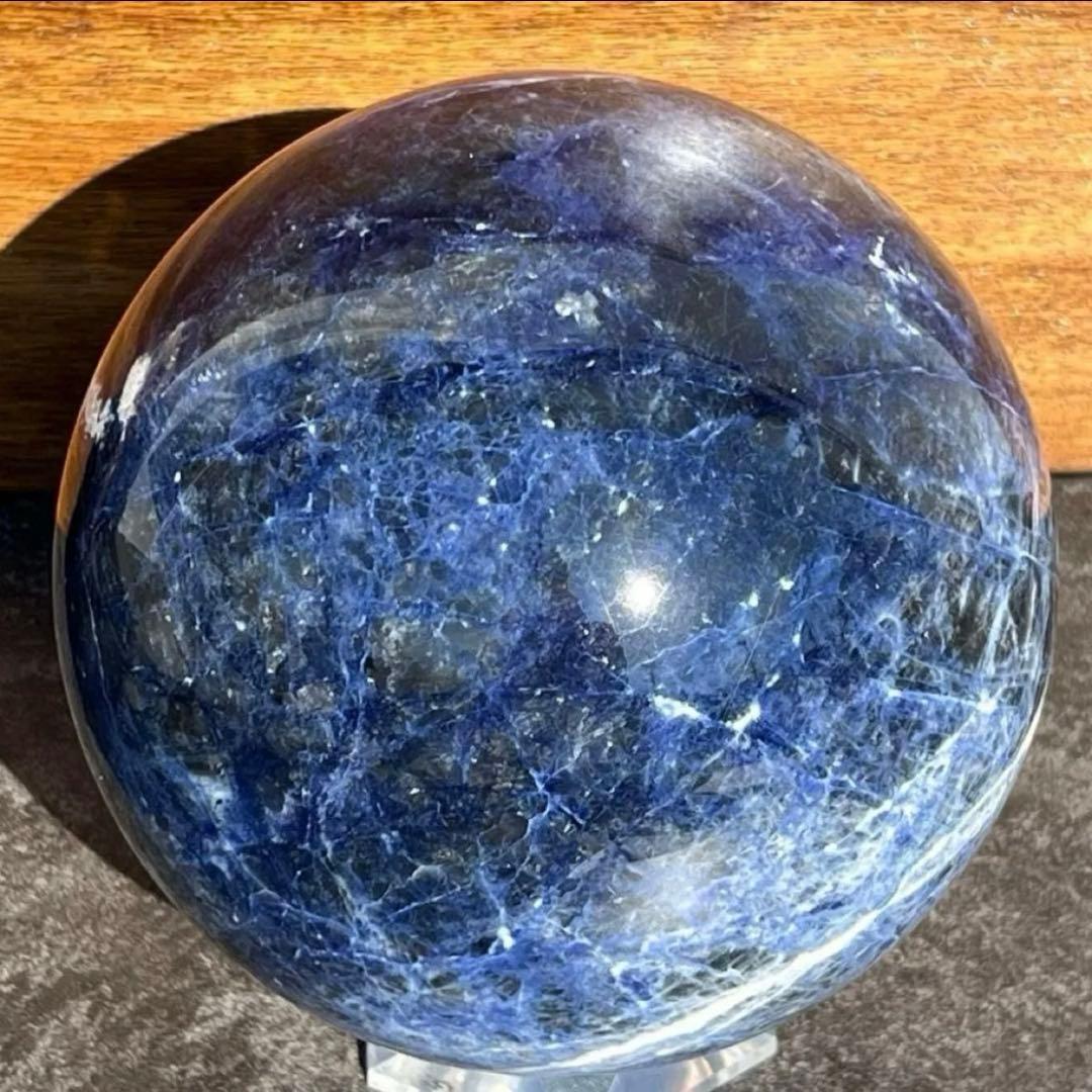 ☆超レアサイズ☆美しく綺麗なインペリアルカラー☆ソーダライト 丸玉 天然石 原石