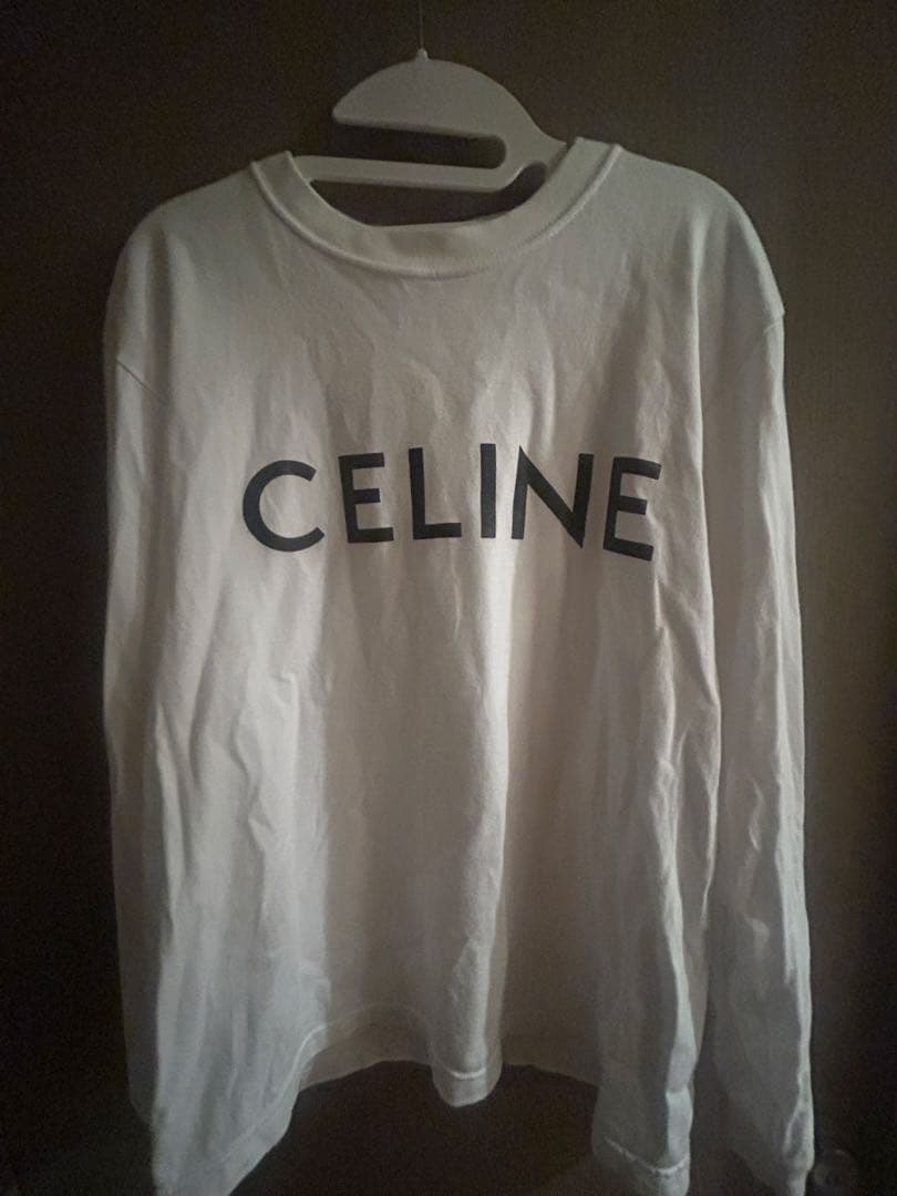 CELINE ホワイト ロングスリーブ Tシャツ