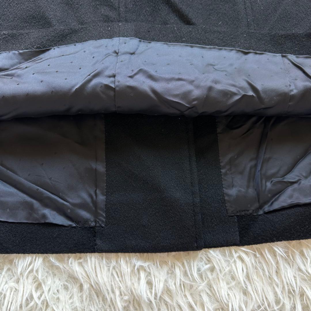 組曲　カシミヤ100%ロングコート　スタンドカラー　黒　ブラック　大きいサイズ