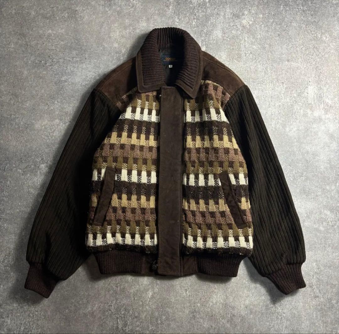 90s ヨーロッパ古着 ウールジャケット ブルゾン ニット archive