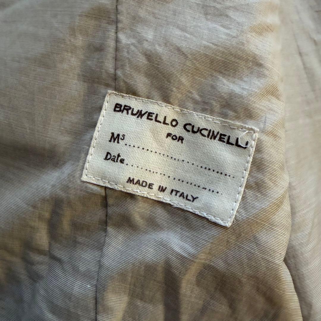 ブルネロクチネリ 羊革 レザー ハーフコート ジャケット LL キャメル