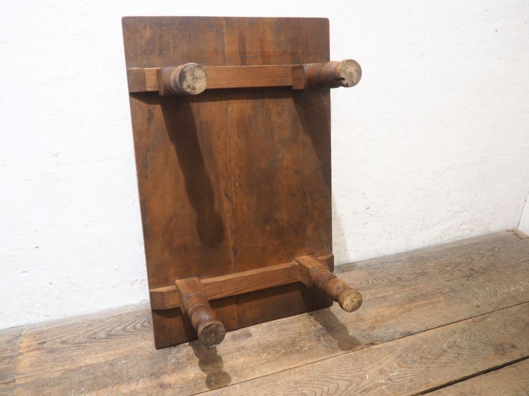 1252　アンティーク　ロクロ脚のローテーブル　文机　座卓ちゃぶ台　轆轤　レトロ