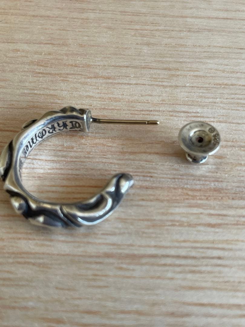 クロムハーツ CHROME HEARTS フープ スクロール ピアス シルバー