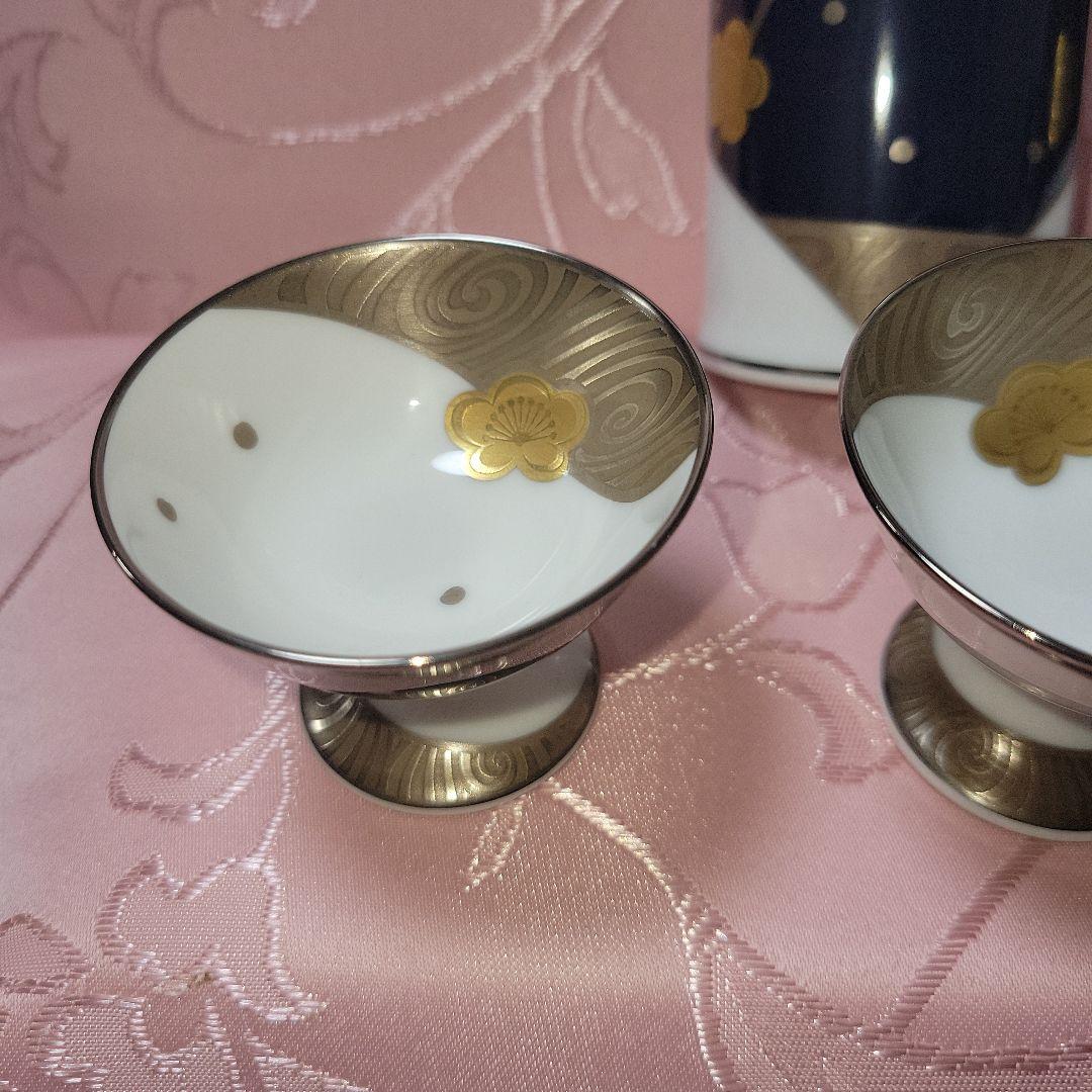 ノリタケ 和食器　雪見銀彩　酒器揃 徳利 盃