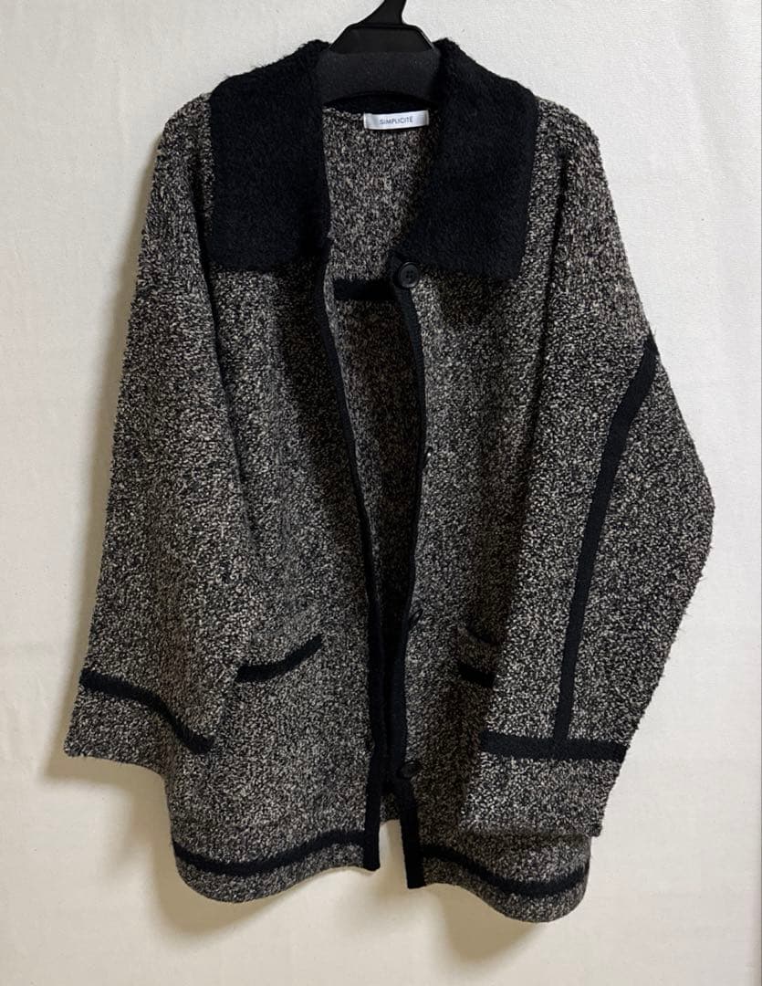 【完売品】ツイード調パイルニットジャケット