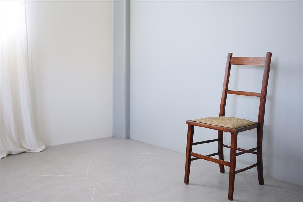 英国アンティーク木製ベッドルームチェア/椅子ダイニングイス飾り棚89-133-2