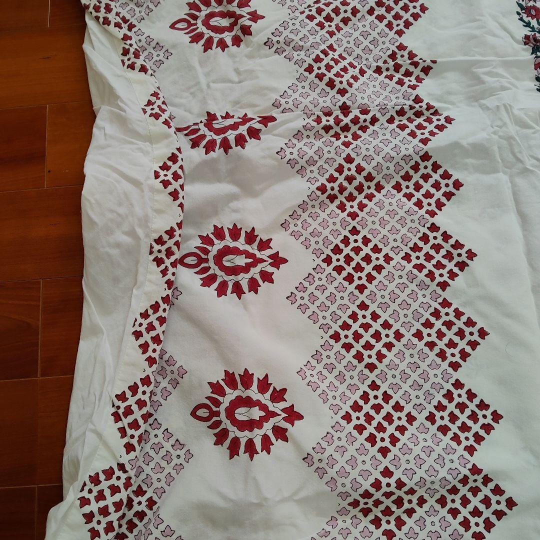 値下げ！ウニコ花柄刺繍掛け布団カバー枕カバーセット