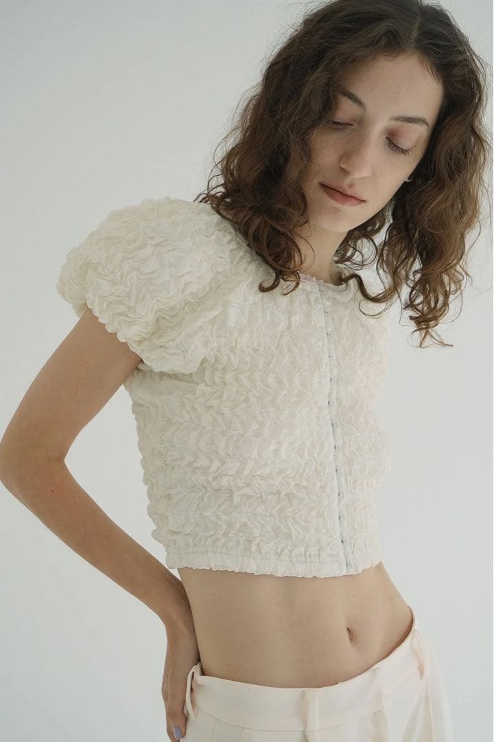 【最終お値下げ】clane SHIRRING PUFF TOPS