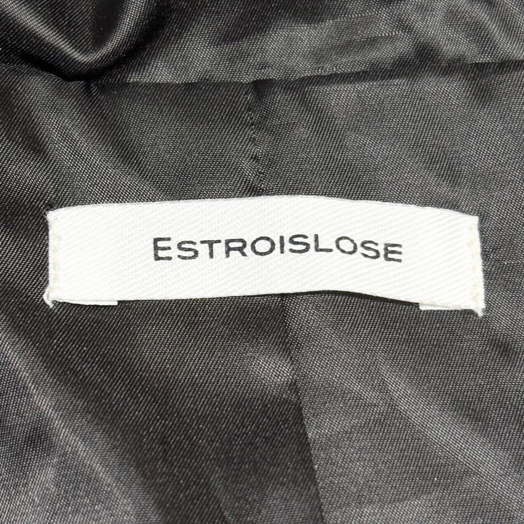 ESTROISLOSE サスティナブルレザー 七分袖 レザージャケット ブラック