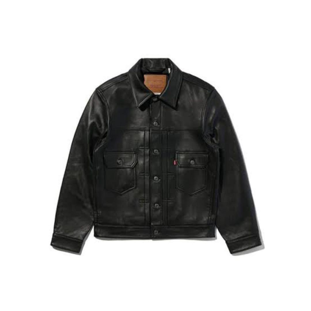LEVI'S PREMIUM BLACK LEATHER JACKET サイズS