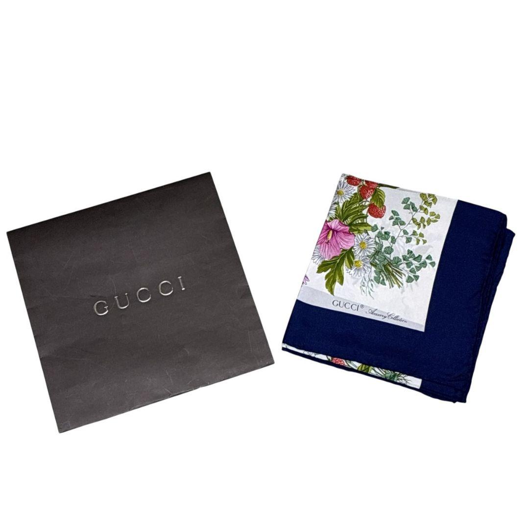 極美品✨GUCCI グッチ シルク イタリア 花柄 ロゴ 大判スカーフ ストール